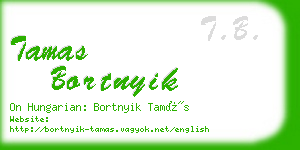 tamas bortnyik business card